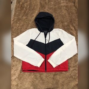 Abercrombie red white & blue windbreaker